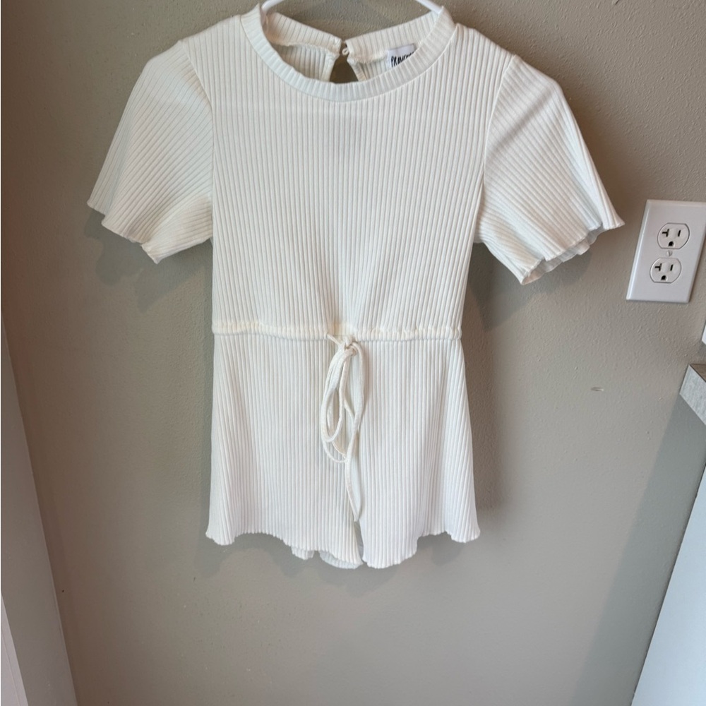 Princess Polly White Ribbed Dress